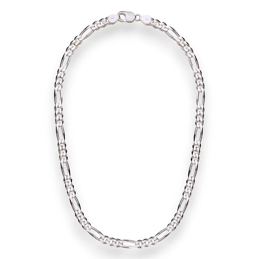925 Sterling Silver Pure Figaro NeckChain For Men